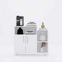 Ver imagem 4 de Armário Organizador para Sala 2 Portas com Nicho Superior Branco – Estante Decorativa