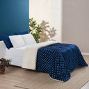 Ver imagem 3 de Coberdrom Cobertor Meggy Poá Solteiro Sherpa Manta Flannel Bolinhas - Azul Marinho