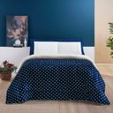 Ver imagem 2 de Coberdrom Cobertor Meggy Poá Solteiro Sherpa Manta Flannel Bolinhas - Azul Marinho
