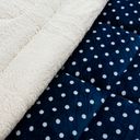 Ver imagem 4 de Coberdrom Cobertor Meggy Poá Solteiro Sherpa Manta Flannel Bolinhas - Azul Marinho