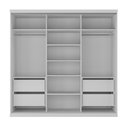 Ver imagem 3 de Guarda Roupa Casal 2,19m 3 Portas de Correr C/ Espelho Mdf Cor:branco