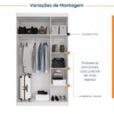 Ver imagem 4 de Guarda Roupa Planejado 3 Portas com Cabideiro Hera CabeCasa MadeiraOriginals Branco/Algodão/Cinza Cromado