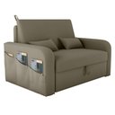 Ver imagem 4 de Sofá Cama Íris 2 Lugares 140cm Cappuccino Veludo com Baú Matrix