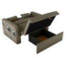Ver imagem 2 de Sofá Cama Íris 2 Lugares 140cm Cappuccino Veludo com Baú Matrix