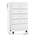 Ver imagem 4 de Guarda Roupa Infantil 4 Portas com Cômoda 5 Gavetas Baby Kids Branco Azul Incorplac