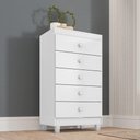 Ver imagem 7 de Guarda Roupa Infantil 4 Portas com Cômoda 5 Gavetas Baby Kids Branco Azul Incorplac