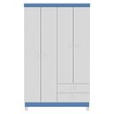 Ver imagem 3 de Guarda Roupa Infantil 4 Portas com Cômoda 5 Gavetas Baby Kids Branco Azul Incorplac