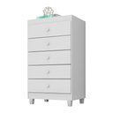 Ver imagem 2 de Guarda Roupa Infantil 4 Portas com Cômoda 5 Gavetas Baby Kids Branco Azul Incorplac
