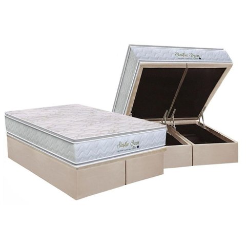 Conjunto Box Baú Queen Colchão Espuma Orthoflex Molas Ensacadas Masterpocket Starflex Dream New +