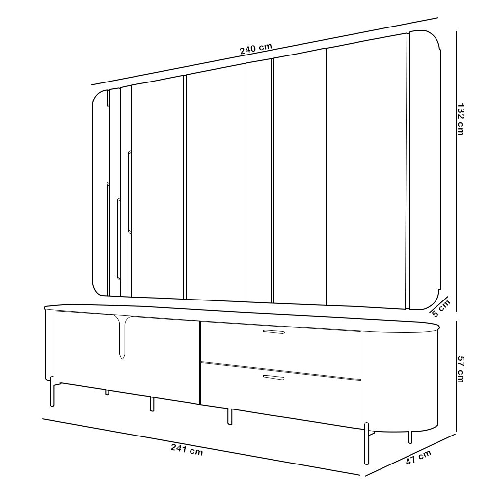 Rack para Sala com Painel para Tv 75 Pol Dion D05 Off White - Lyam Decor - 6