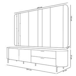 Rack para Sala com Painel para Tv 75 Pol Dion D05 Off White - Lyam Decor - 6