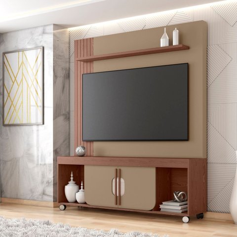 Estante para TV e Home Theater até 65 Polegadas 160cmx191cm Maragogi Marrom Fendi/Freijó