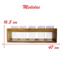Ver imagem 2 de Kit 5 Porta Temperos com Suporte em Madeira Para Parede