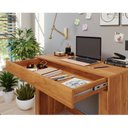 Ver imagem 4 de Escrivaninha Mesa Escritório Multiuso Cléo 1 Gaveta 95cm Cinamomo Marrom