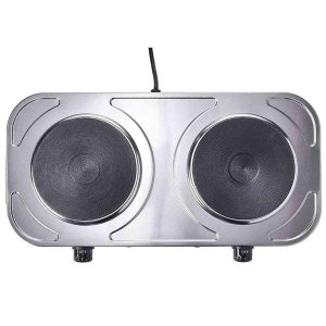 Fogão Elétrico de Mesa Agratto 2 Pratos Inox Portátil 220v