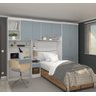 Guarda Roupa Dormitório Modulado Alpes Solteiro Bancada de Estudo - Roupeiro Luciane M05:azul - 1