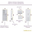 Ver imagem 4 de Guarda Roupa Dormitório Modulado Alpes Solteiro Bancada de Estudo - Roupeiro Luciane M05:azul