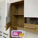 Ver imagem 6 de Cozinha Compacta 4 Peças Balcão 9cm 2 Gavetas Nala Freijó/Supremo/Cp-Ripado Freijó