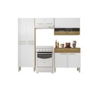 Ver imagem 3 de Cozinha Compacta 4 Peças Balcão 9cm 2 Gavetas Nala Freijó/Supremo/Cp-Ripado Freijó