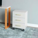 Ver imagem 1 de Gaveteiro 3 Gavetas com Rodízios em Mdf 39x43x60cm Dalla Costa Off White