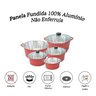 Panela Fundida Alumínio Batido Caçarolas 5 Peças Tampa de Vidro - Vermelho - 2