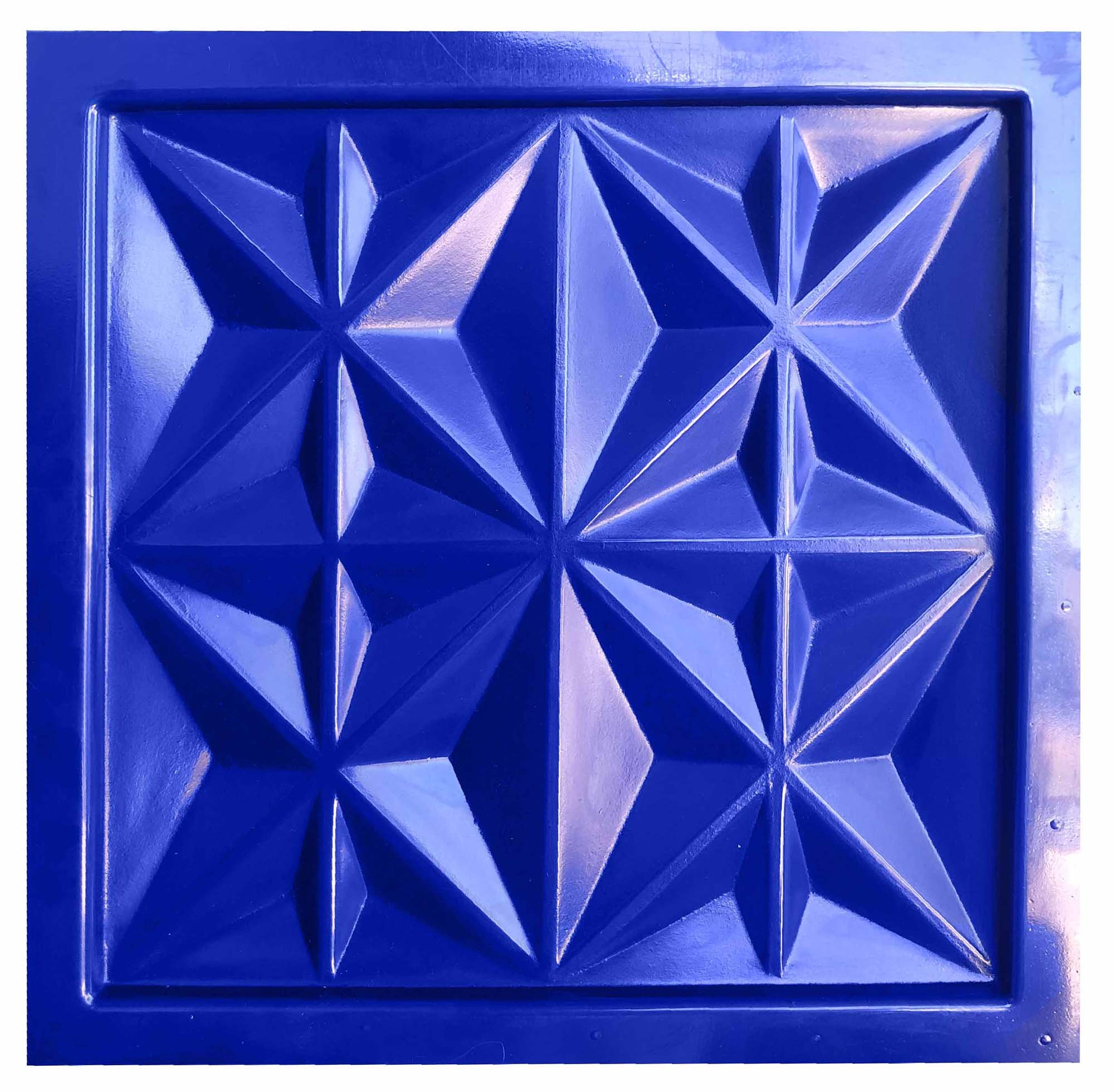 Conjunto 3 Formas 3d Gesso E Cimento Abs Azul  - 2