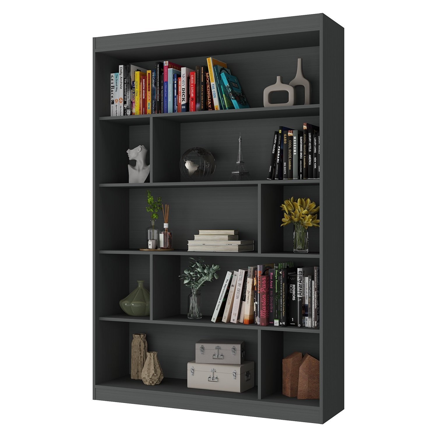 Estante para Livros 4 Prateleiras 181cmx120cm Home Office Espresso Móveis - 4