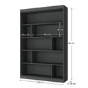 Ver imagem 3 de Estante de Livros 120CMX181CM 4 Prateleiras Home Office Yescasa Grafite