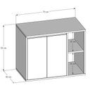 Ver imagem 2 de Gabinete de Banheiro Suspenso 70cm 2 Portas 1 Nicho Branco Minimalista