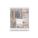 Ver imagem 2 de Guarda Roupa Solteiro 8 Portas e 2 Gavetas C/ Espelho Munique Amêndola/off White - Demóbile