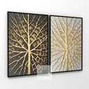 Ver imagem 2 de Quadro Folhas Douradas Duo Moderno Positive Negative