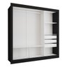 Guarda-roupa Casal Flórida 3 Portas de Correr com Espelho 3 Gavetas Preto Fosco - Panorama Móveis - 5