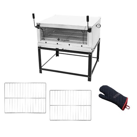 Forno Gás Industrial Pedra Refratária Roma Inox 90 Firi90 + 2 Grades Extra + Luva Térmica - Venâ