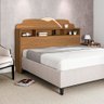 Cabeceira Casal Cama Box 1,40m Nicho Cristal - Amêndoa/off White - 1