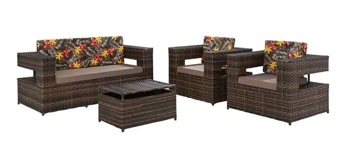 Conjunto de Sofá Dubai em Junco Sintético P/ Área Externa - LV MÓVEIS - 2