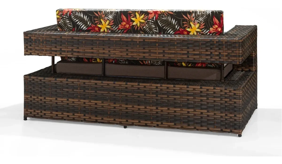 Conjunto de Sofá Dubai em Junco Sintético P/ Área Externa - LV MÓVEIS - 5