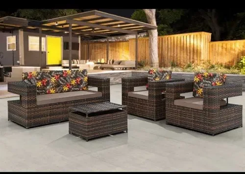 Conjunto de Sofá Dubai em Junco Sintético P/ Área Externa - LV MÓVEIS - 1