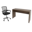 Ver imagem 2 de Kit 2 Peças com Escrivaninha 127cm com Cadeira de Escritório Diretor Tela Mesh