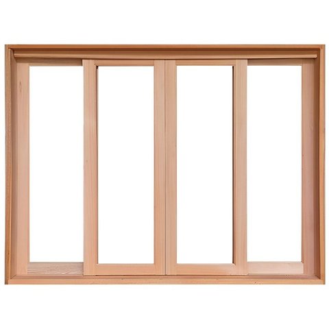 Janela de Madeira Vitro de Correr Panorâmico Reto Padrão Cedro Batentes de 14 Cm - 1.20(l)x1.20(a)