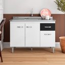 Ver imagem 2 de Balcão de Cozinha Elsa para Pia de 120cm Branco/Preto - Montanaris Decor MD MONTANARIS DECOR