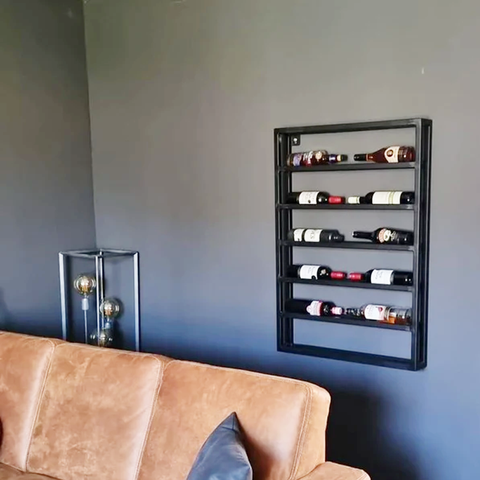 Adega de Parede para 12 Garrafas de Vinho - Estante Suporte Estilo Industrial - Modelo Gourmet 12