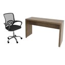 Ver imagem 2 de Conjunto 2 Peças com Escrivaninha 127cm com Cadeira de Escritório Diretor Tela Mesh Nogal Marrom