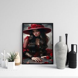 Quadro Pombagira Dama da Noite do Cabaré 33x24cm:moldura Preta - 1