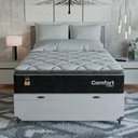 Ver mais imagens de Cama Box Baú Casal Colchão Comfort Class Pillow Top 138x188 Preto/suede Branco