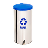Lixeira Coleta Seletiva Pedal 80l de Aço Inox - Azul - 7