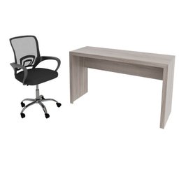 Kit 2 Peças com Escrivaninha 127cm com Cadeira de Escritório Diretor Tela Mesh - 2