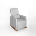 Ver imagem 2 de Poltrona de Amamentação Helena Balanço com Almofada + Puff Linho Cinza Cod 2502 - Lahome Decor