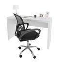 Ver imagem 1 de Conjunto 2 Peças com Escrivaninha 127cm com Cadeira de Escritório Diretor Tela Mesh Branco