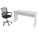 Ver imagem 2 de Conjunto 2 Peças com Escrivaninha 127cm com Cadeira de Escritório Diretor Tela Mesh Branco