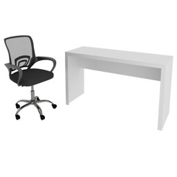 Kit 2 Peças com Escrivaninha 127cm com Cadeira de Escritório Diretor Tela Mesh - 2